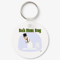 Snowman Farting Bah Hum Bug Green keychains by holidayhearth Snowman Farting Bah Hum Bug Green keychains