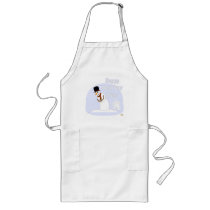 Snowman Farting Happy Hold Your Nose Blue aprons by holidayhearth Snowman Farting Happy Hold Your Nose Blue aprons