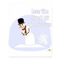 Snowman Farting Love The Smell Of The Season Blue posters