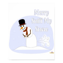 Snowman Farting Merry Sniff My Snow Blue posters