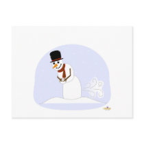 Snowman Farting postcards