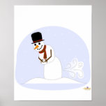 Snowman Farting posters