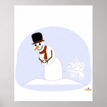 Snowman Farting Print