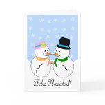 Snowman Feliz Navidad Spanish Christmas Card