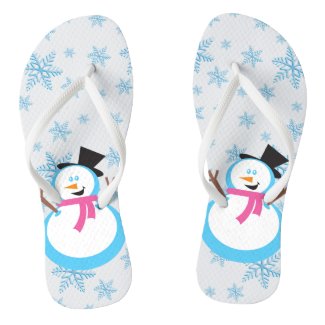Snowman Flip Flops
