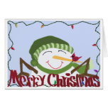 Snowman & friend visiting greeting cards