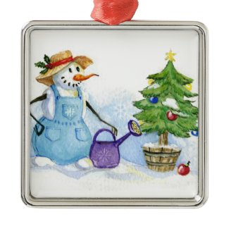 Snowman-gardener Christmas Tree Ornament