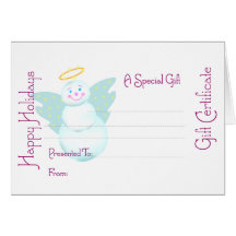 Snowman Gift Certificate Greeting Card