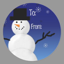 Snowman Gift Label stickers