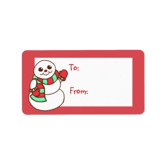 Snowman Gift Tag Label label