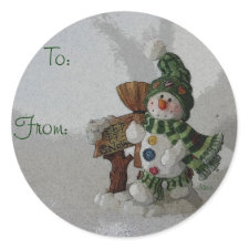 Snowman Gift Tag sticker