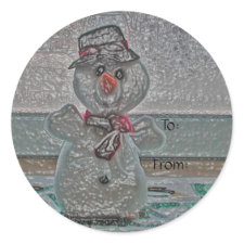 Snowman Gift Tag sticker