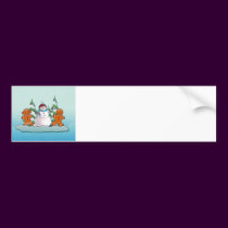 SNOWMAN & GINGERBREAD KIDS by SHARON SHARPE bumper stickers