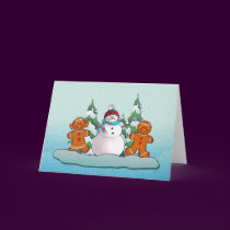 SNOWMAN & GINGERBREAD KIDS by SHARON SHARPE cards