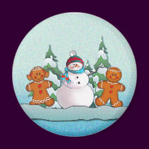 SNOWMAN & GINGERBREAD KIDS by SHARON SHARPE magnets