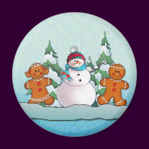 SNOWMAN & GINGERBREAD KIDS by SHARON SHARPE magnets