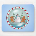 SNOWMAN & GINGERBREAD KIDS by SHARON SHARPE mousepads