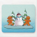 SNOWMAN & GINGERBREAD KIDS by SHARON SHARPE mousepads