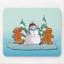 SNOWMAN & GINGERBREAD KIDS by SHARON SHARPE mousepads