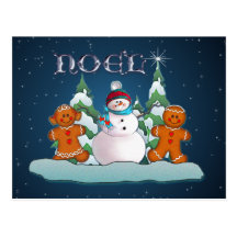 SNOWMAN & GINGERBREAD KIDS by SHARON SHARPE Postcards