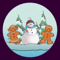 SNOWMAN & GINGERBREAD KIDS by SHARON SHARPE stickers