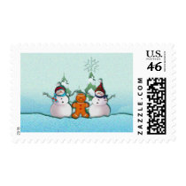 SNOWMAN & GINGERBREAD MAN by SHARON SHARPE postage by sharonsharpe SNOWMAN & GINGERBREAD MAN by SHARON SHARPE postage