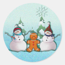 SNOWMAN & GINGERBREAD MAN by SHARON SHARPE Stickers