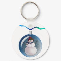 SNOWMAN GLOBES by SHARON SHARPE keychains