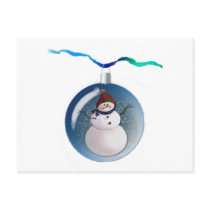 SNOWMAN GLOBES by SHARON SHARPE postcards