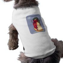 Snowman Green Hat dog shirt pet clothing