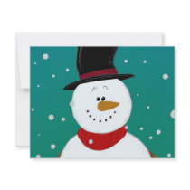 Snowman - Green invitations
