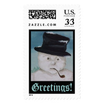 Snowman Greetings Stamp