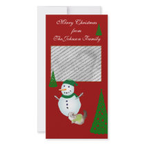 Snowman Greetings with Cat photo cards