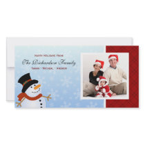 Snowman Happy Holidays Family Photo Cards