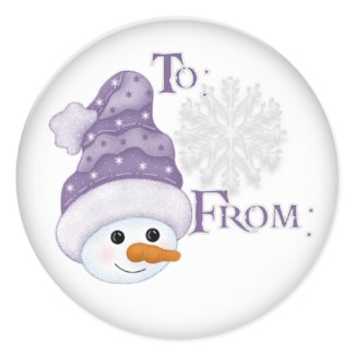 snowman hat Gift tag sticker