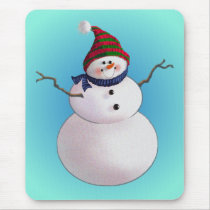 SNOWMAN & HATS by SHARON SHARPE mousepads by sharonsharpe SNOWMAN & HATS by SHARON SHARPE mousepads