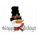 Snowman Head w/Hat - Happy Holidays Print by mrssocolov Snowman Head w/Hat - Happy Holidays Print