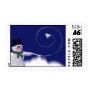 Snowman heart snowball postage