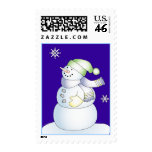 Snowman Holiday Greetings Stamp