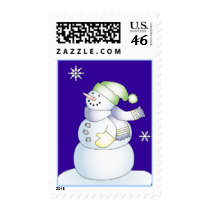 Snowman Holiday Greetings Stamp by White_Wedding Snowman Holiday Greetings Stamp