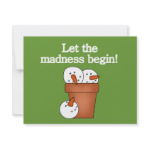 Snowman Holiday Madness T-shirts and Gifts Custom Invite