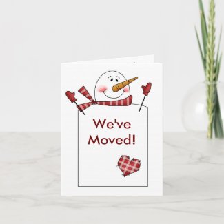 SNOWMAN Holiday New Home Moving Card