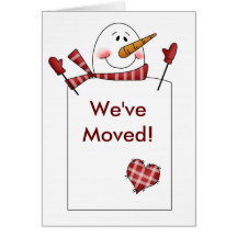 SNOWMAN Holiday New Home Moving Card