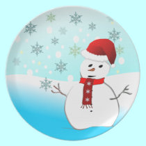 Snowman Holiday Plate plates
