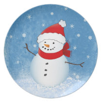 Snowman Holiday Plate plates