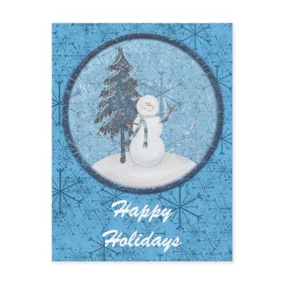 Snowman Holiday Postcard by forbes1954
