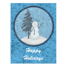 Snowman Holiday Postcard
