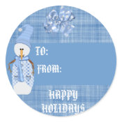 Snowman Holidays Gift Tag sticker