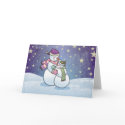 Snowman Hugs Holiday Greeting Card