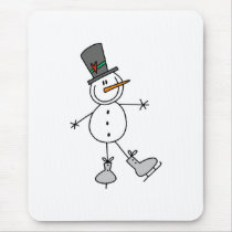 Snowman Ice Skating mousepads by stick_figures Snowman Ice Skating mousepads